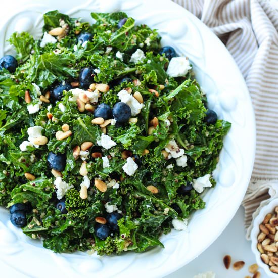 Kale & Blueberry Quinoa Salad - Recipe photo by thesaucyfig