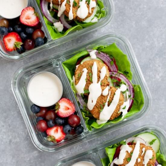 Meal Prep Falafel Lettuce Wraps - Recipe photo by wholefully