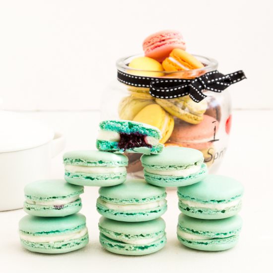 Blueberry Macarons No-Fail Recipe - Recipe photo by VeenaAzmanov