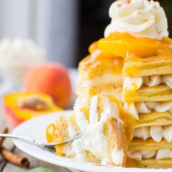 Peaches n' Cream Pancakes - Recipe photo by A baJillian Recipes