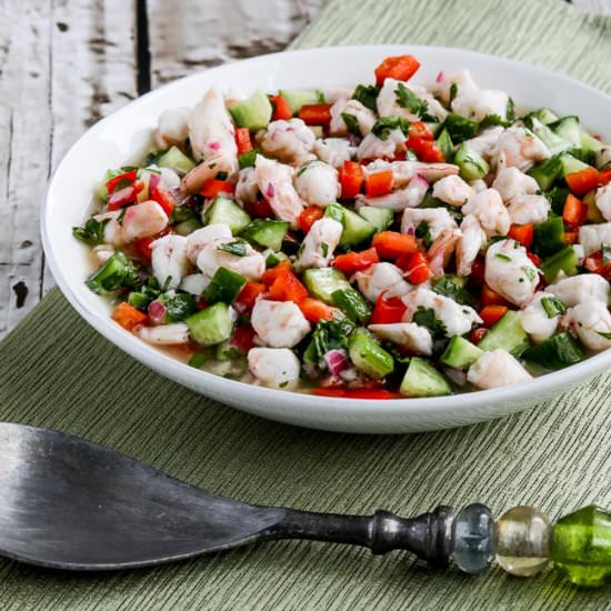 Easy Low-Carb Shrimp Ceviche - Recipe photo by kalynskitchen