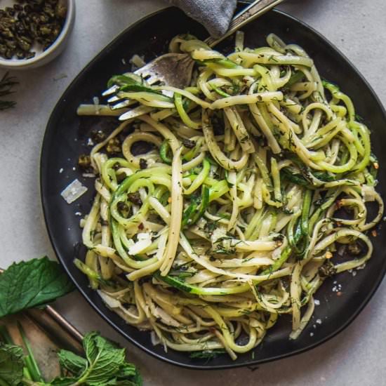 Linguini & Zucchini Noodles - Recipe photo by platingsandpairings