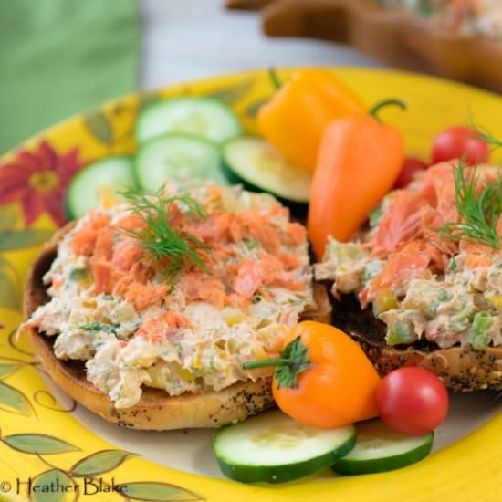 Smoked Salmon Vegetable Spread - Recipe photo by Cookingintherockies
