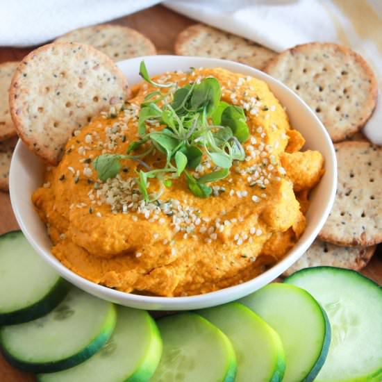 Paleo Roasted Carrot Hummus - Recipe photo by losingitwithmelissa