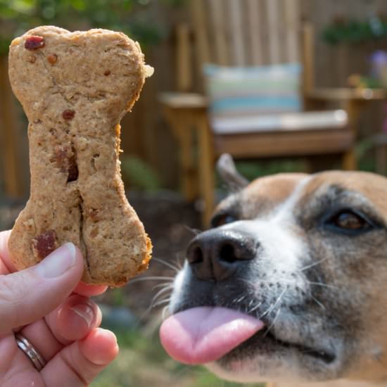 Peanut Butter & Bacon Dog Treats - Recipe photo by For the Love of Cooking