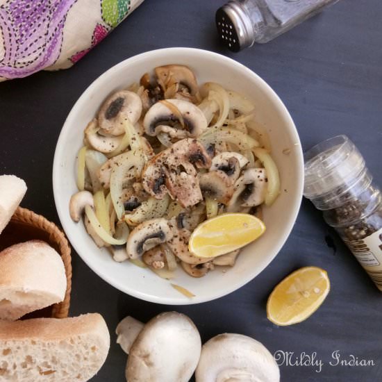 Mushroom pepper fry - Recipe photo by Mildlyindian