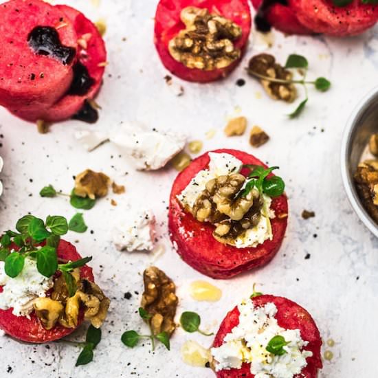 Feta + Watermelon Rounds - Recipe photo by TheFitFoodie