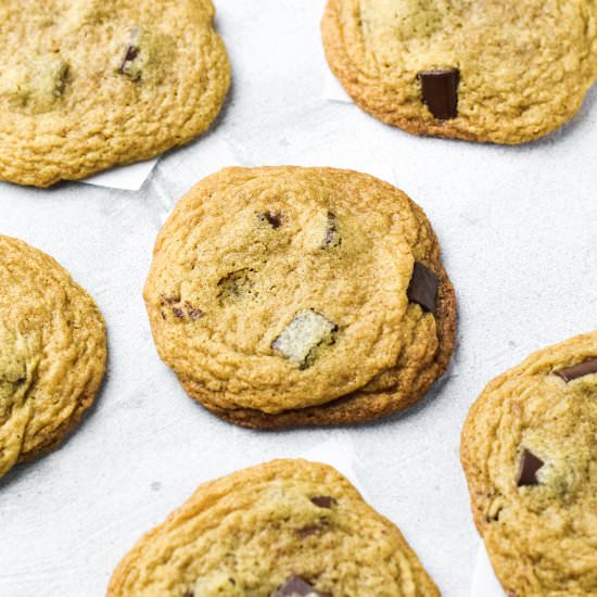 Tahini Chocolate Chip Cookies - Recipe photo by Zest and Lemons