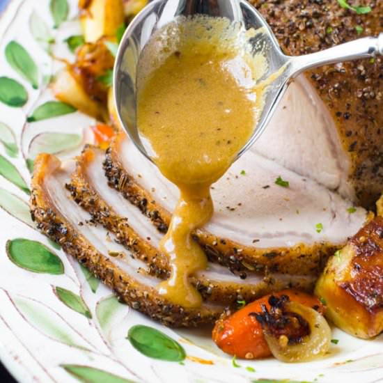 Herb Crusted Pork Loin - Recipe photo by garlic and zest