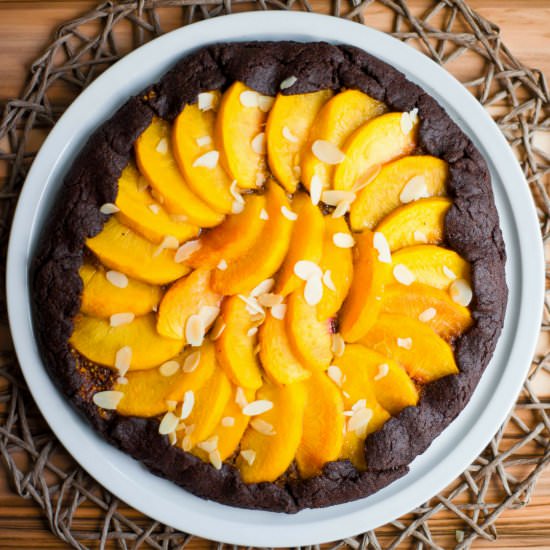 Decadent Peach Chocolate Galette - Recipe photo by MyPurePlants