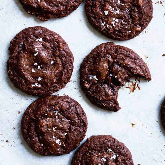 Salted Brownie Cookies - Recipe photo by katiebirdbakes