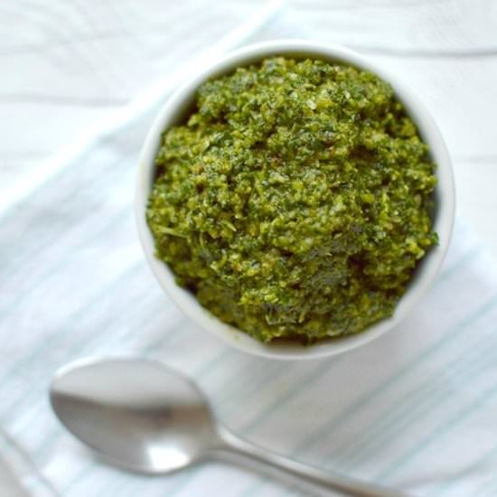 Kale Pistachio Pesto - Recipe photo by chiselandfork