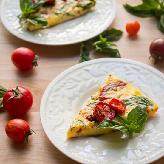 Tomato and Basil Frittata - Recipe photo by kneadbakecook