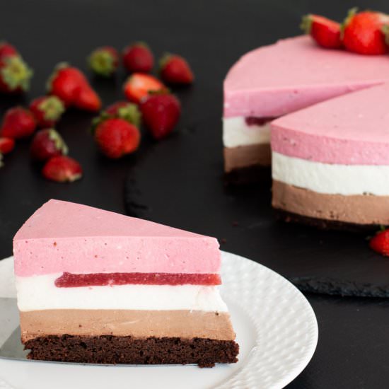 Neapolitan Cheesecake - Recipe photo by Home Cooking Adventure
