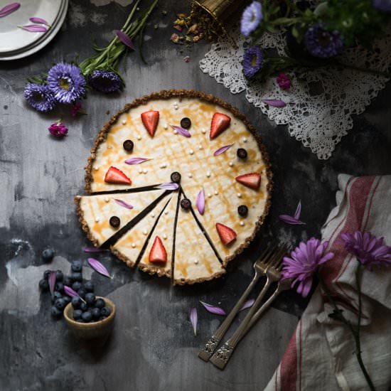 Chamomile & Mint Panna Cotta Tart - Recipe photo by deluscious bites