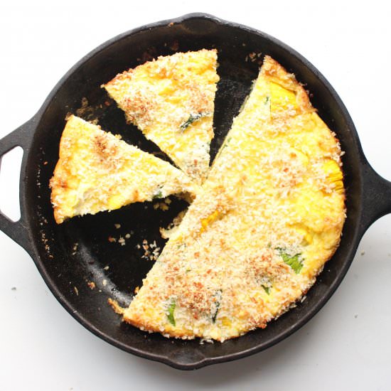 Zucchini and summer squash frittata - Recipe photo by meandthemoose