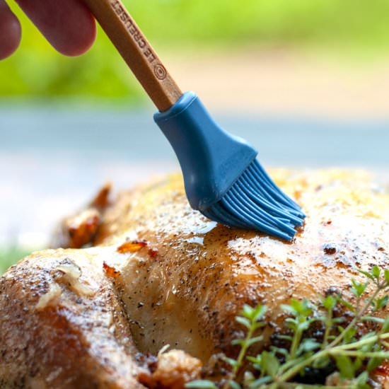 Roast Chicken with Cherries/Walnuts - Recipe photo by cookiesforengland