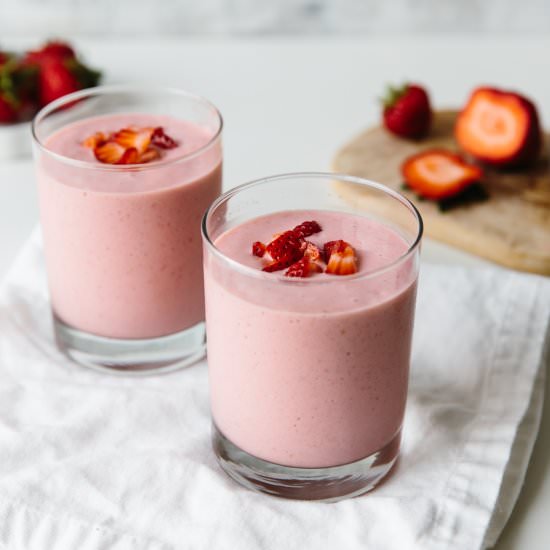 Strawberry Banana Smoothie - Recipe photo by Downshiftology