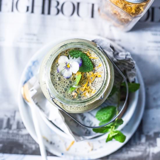 Warm Green Tea Smoothie - Recipe photo by TheFitFoodie