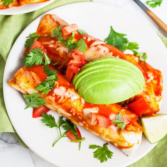 Cheesy Beef and Bean Enchiladas - Recipe photo by therusticfoodie