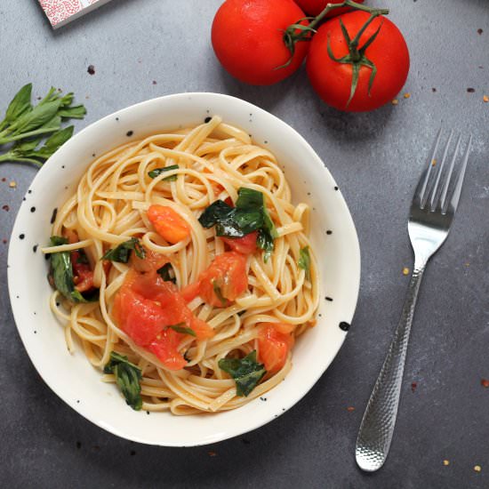Linguine alla Cecca - Recipe photo by happyveggiekitchen