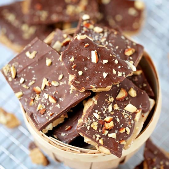 Sweet Butter Toffee - Recipe photo by amotherthing