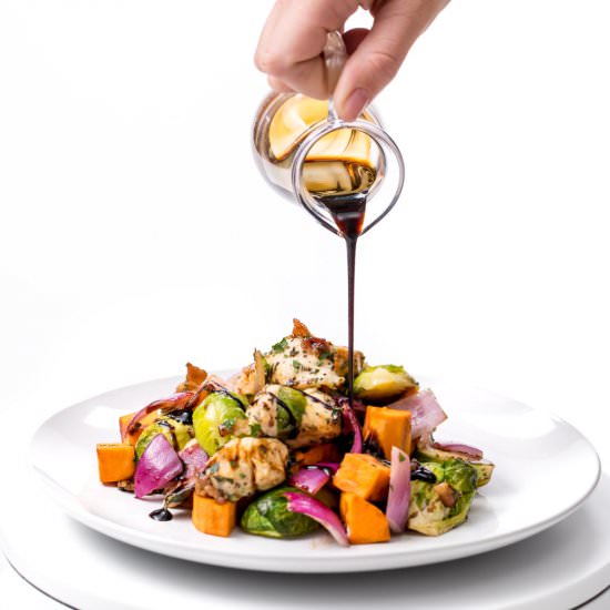 Sheet-pan veggies with glaze - Recipe photo by thanksgiving