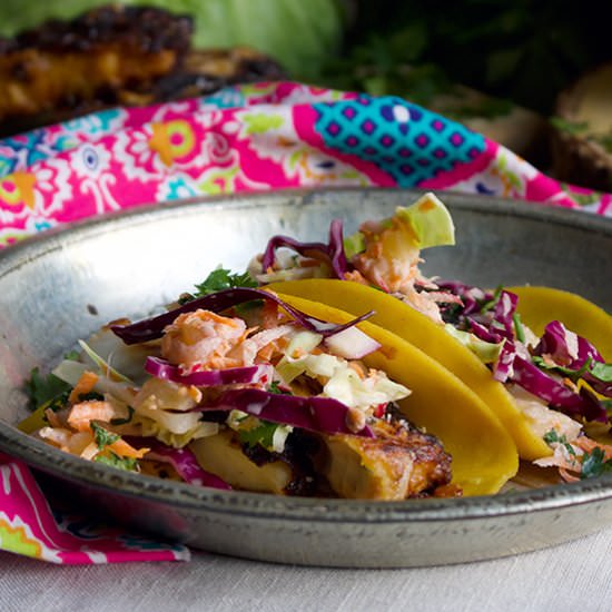 Fish Tacos with Pineapple Coleslaw - Recipe photo by A Little and A Lot