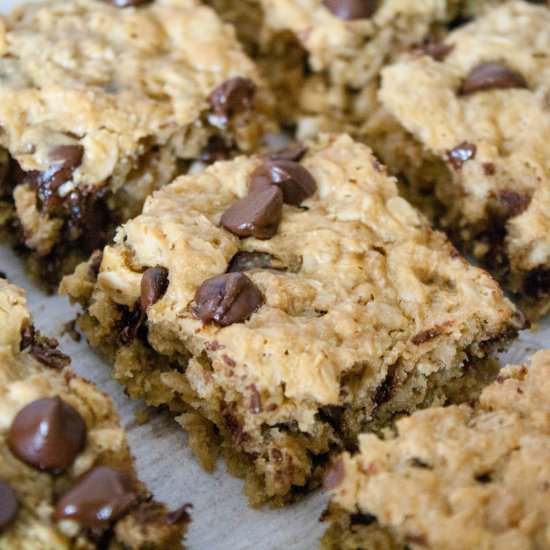 Healthier Oatmeal Breakfast Bars - Recipe photo by asavoryfeast