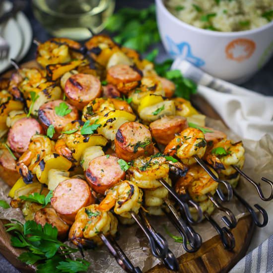 Shrimp and Sausage Skewers - Recipe photo by whatshouldimakefor