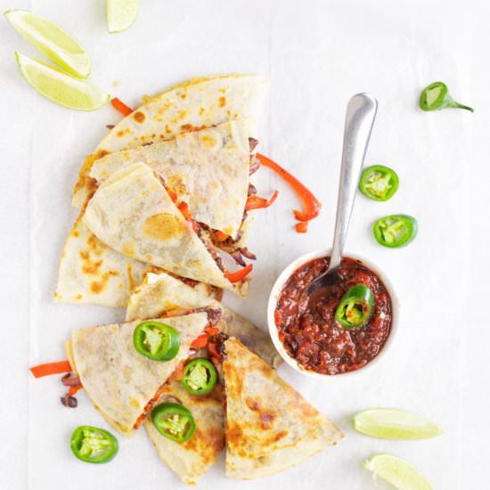 Quick Black Bean, Veggie Quesadilla - Recipe photo by Nourish Nutrition Co
