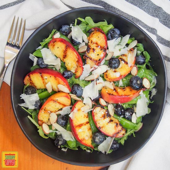 Grilled Peaches Salad - Recipe photo by SundaySupper