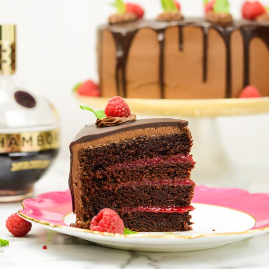 Chocolate Raspberry Cake - Recipe photo by TheCakeChica