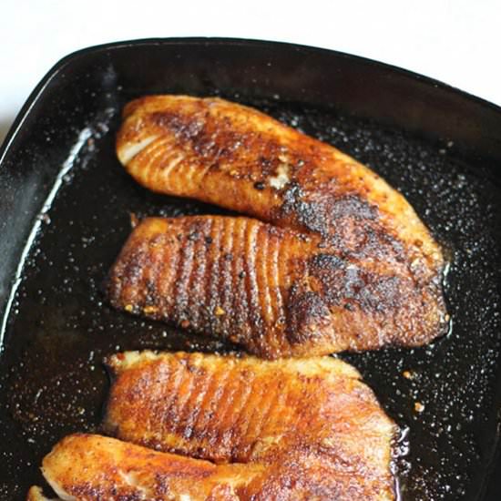 Skillet Blackened Tilapia - Recipe photo by suebeehomemaker