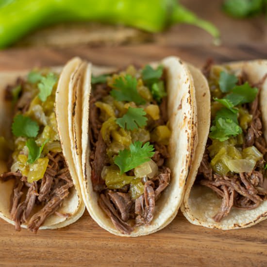 Sonoran Shredded Beef Tacos - Recipe photo by culinaryginger