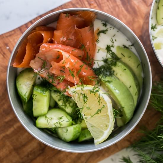 Smoked Salmon Avocado Yogurt Bowls - Recipe photo by thatcleanlife