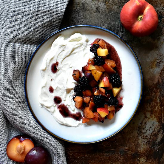 Macerated Fruit with Whipped Cream - Recipe photo by The Boozy Oyster