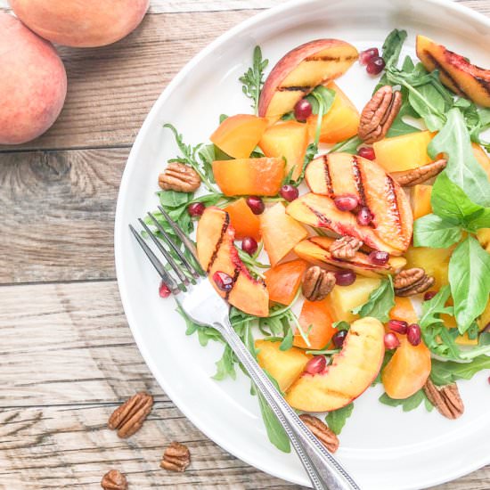 Roasted Beet Salad + Peaches - Recipe photo by cookingwithbliss