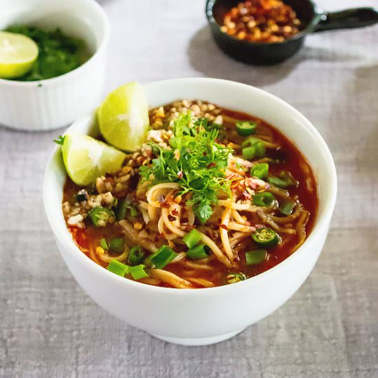 Spicy Thai Noodle Soup - Recipe photo by MasalaHerb