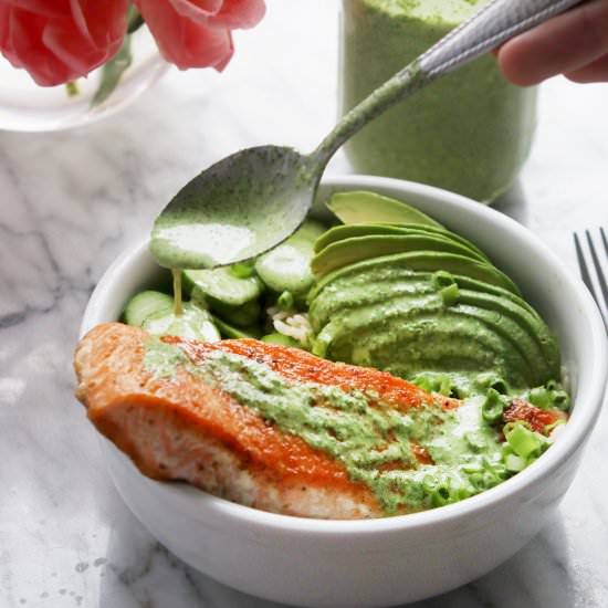 Salmon Bowls - Recipe photo by lizzyandizzy