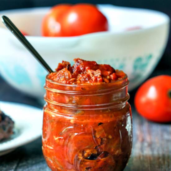 Low Carb Tomato & Bacon Jam - Recipe photo by MyLifeCookbook