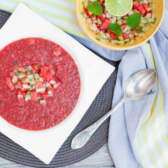 Watermelon Gazpacho Soup - Recipe photo by MyPurePlants