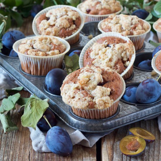 Chocolate muffins with plums - Recipe photo by Sweets and Lifestyle