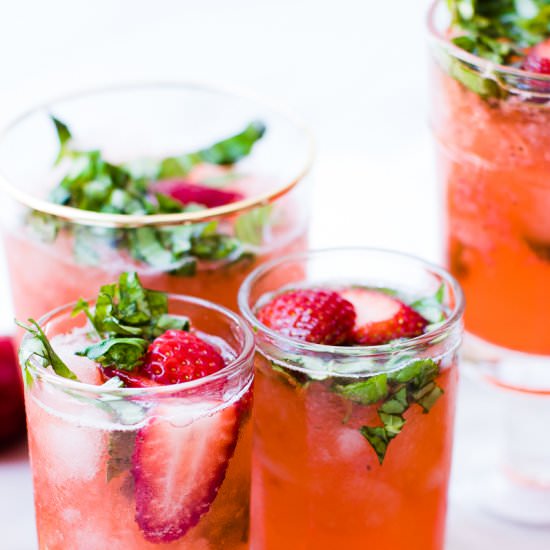 Strawberry Basil Lemonade - Recipe photo by OhSoDelicioso