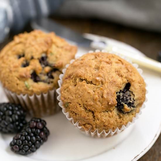 Blackberry Bran Muffins - Recipe photo by thatskinnychickcanbake