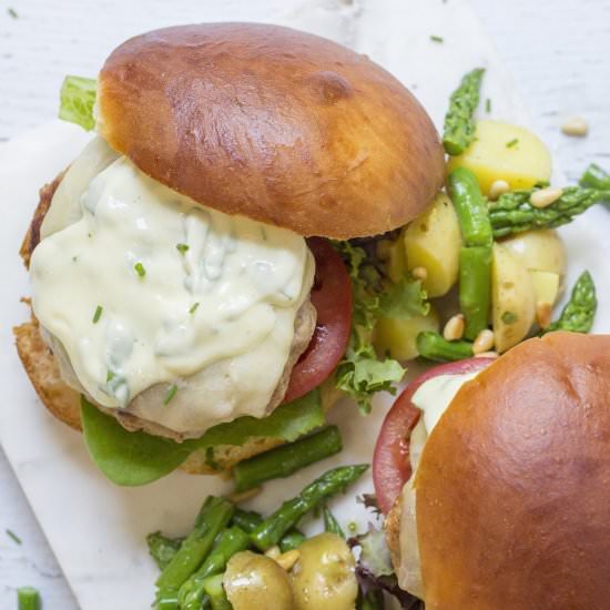 Turkey Burgers with Basil Mayo - Recipe photo by Cook With Me Darling