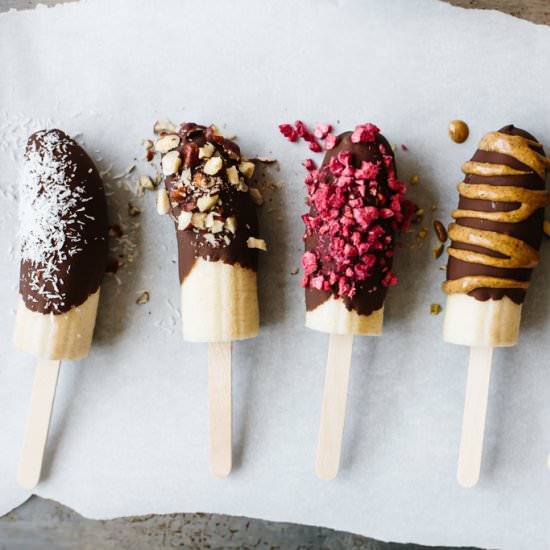 Chocolate Covered Bananas - Recipe photo by Downshiftology