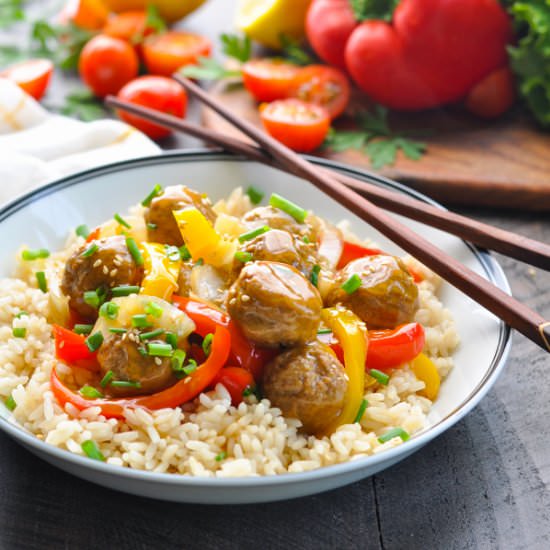 Slow Cooker Chinese Meatballs - Recipe photo by The Seasoned Mom