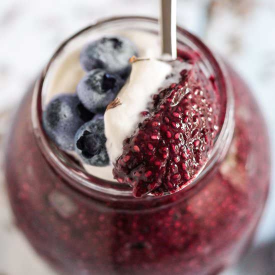 Blueberry Lavender Chia Pudding - Recipe photo by dessertswithbenefits