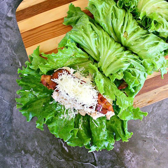 Chicken Caesar Salad Lettuce Wraps - Recipe photo by mamabearscookbook